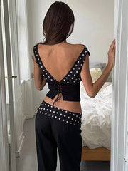 Luna Polka Charm One-Shoulder Top