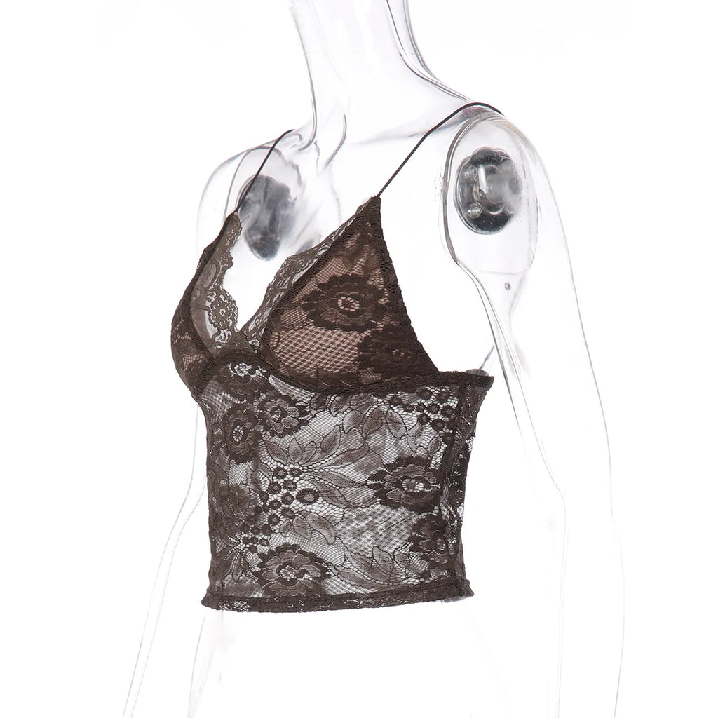 Bella Midnight Lace Spaghetti Strap Top