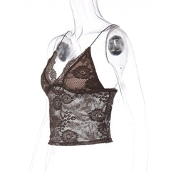 Bella Midnight Lace Spaghetti Strap Top