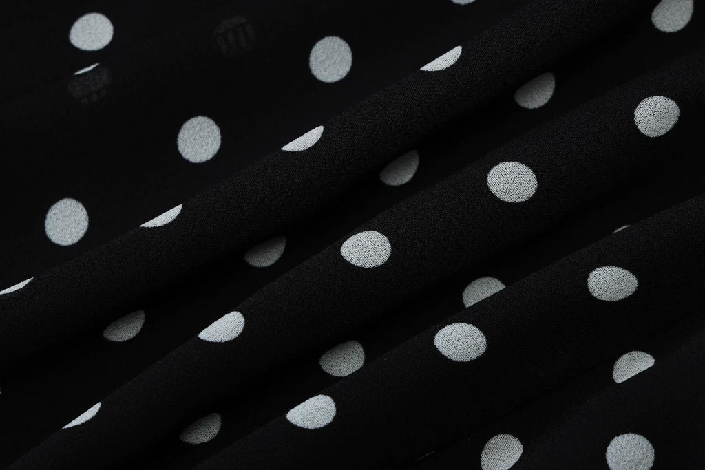 Domino Polka-Dot Halter A-Line Mini Dress