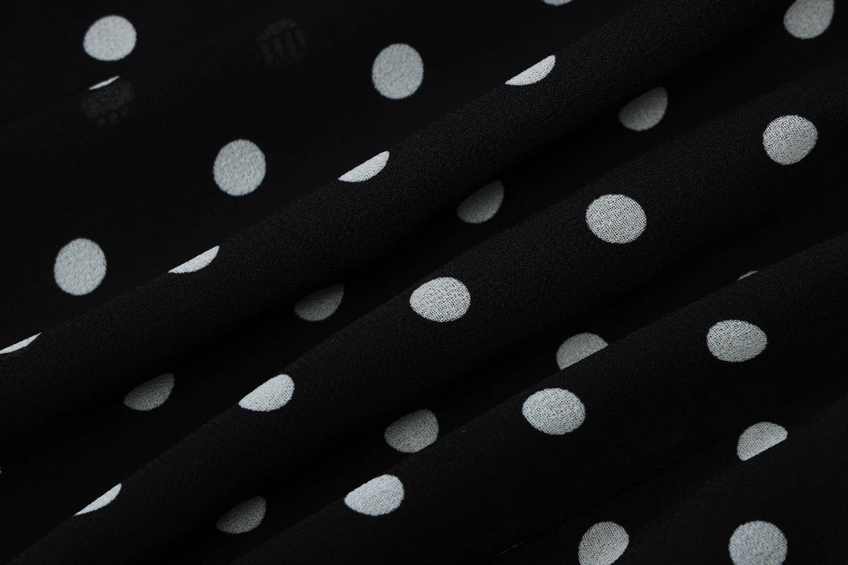 Domino Polka-Dot Halter A-Line Mini Dress