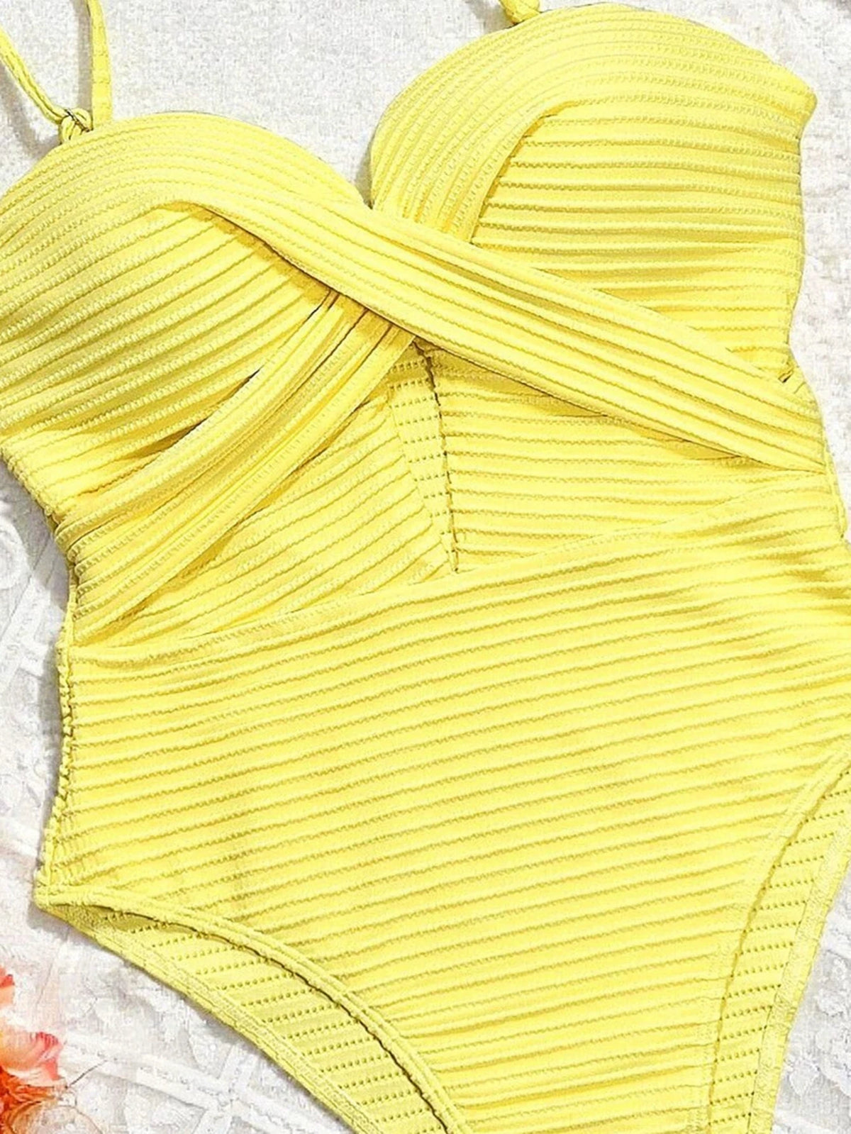 Marisa Ribbed Twist-Front Cut-Out One-piece Swimsuit