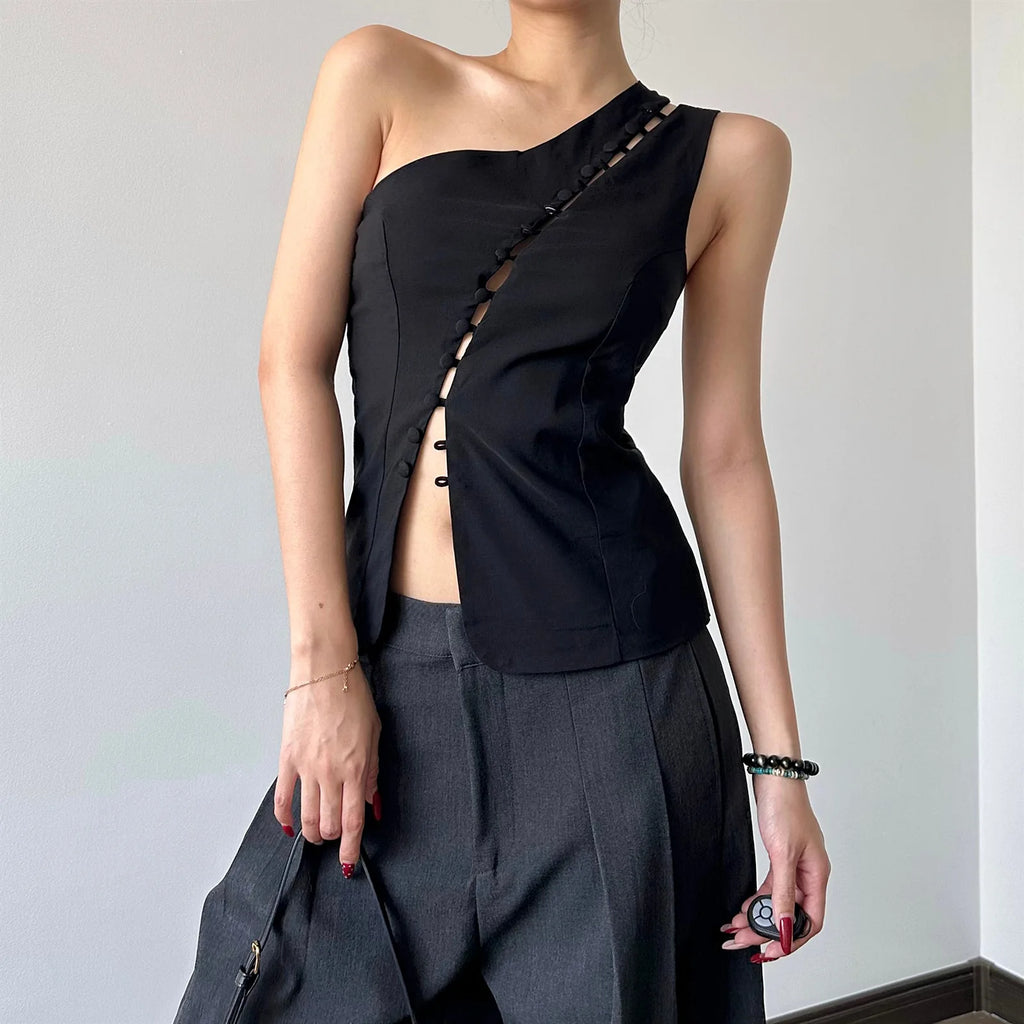 Calliope Asymmetrical Cutout Top One-piece
