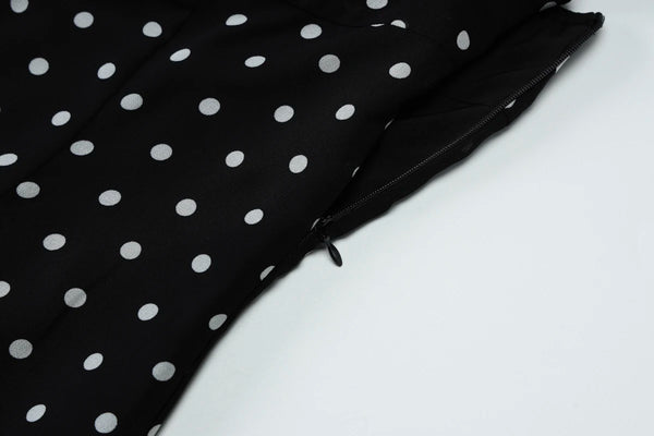 Domino Polka-Dot Halter A-Line Mini Dress