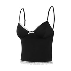 Isabella Lace Trim Spaghetti Strap Camisole Top