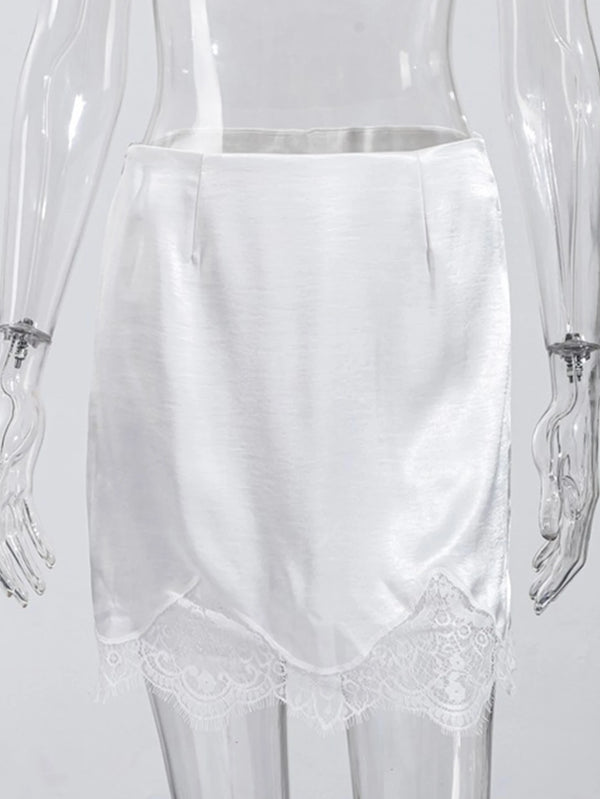Lisette Lace High-Waist Pencil Mini Skirt One-piece