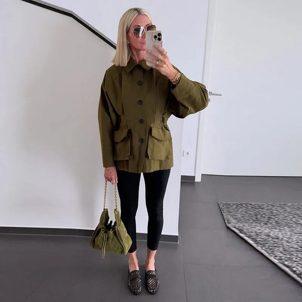 Reina Chic Long-Sleeve Jacket One-piece