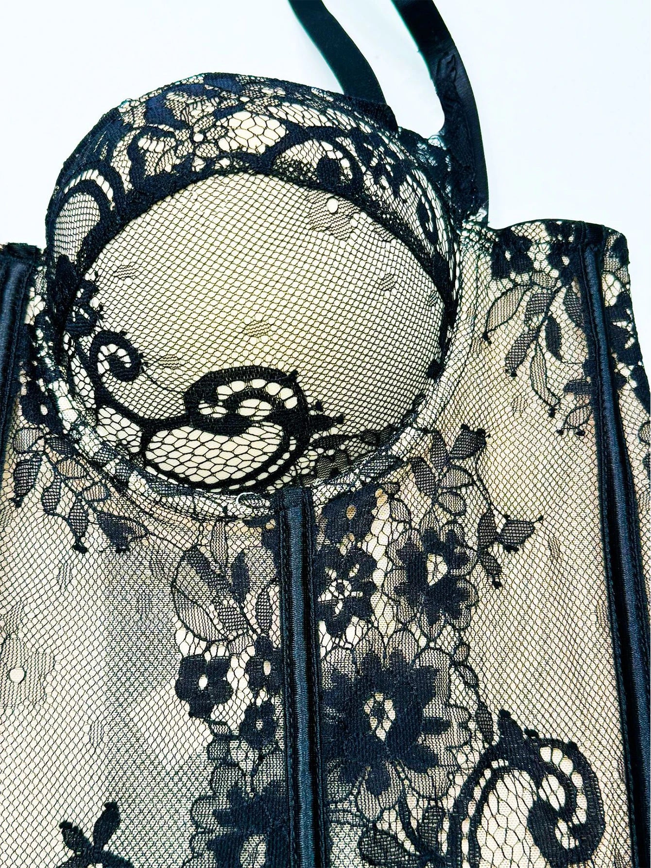 Sexy see through black lace corset crop top women clothing cropped summer club party tube tops woman halter tank top bustier bra