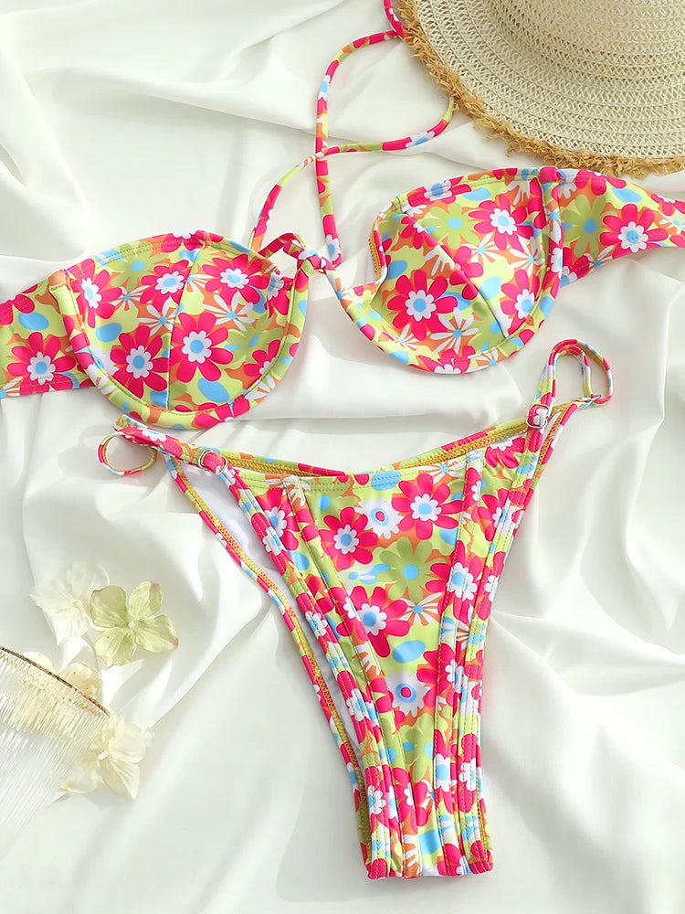 Shyla Shiny Push-Up Thong Bikini Two-piece Secondary image