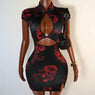 Rouge Dynasty Dragon Mini Dress