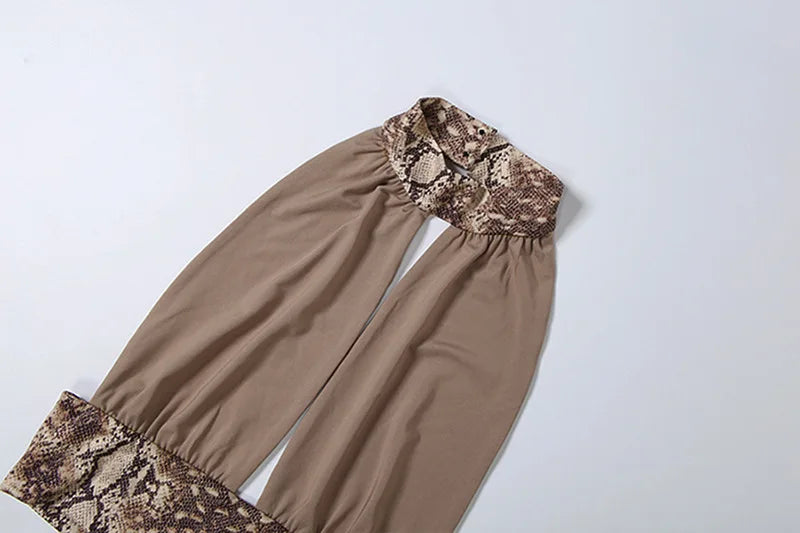 Sahara Snake-Print Halter Shorts Set Two-piece