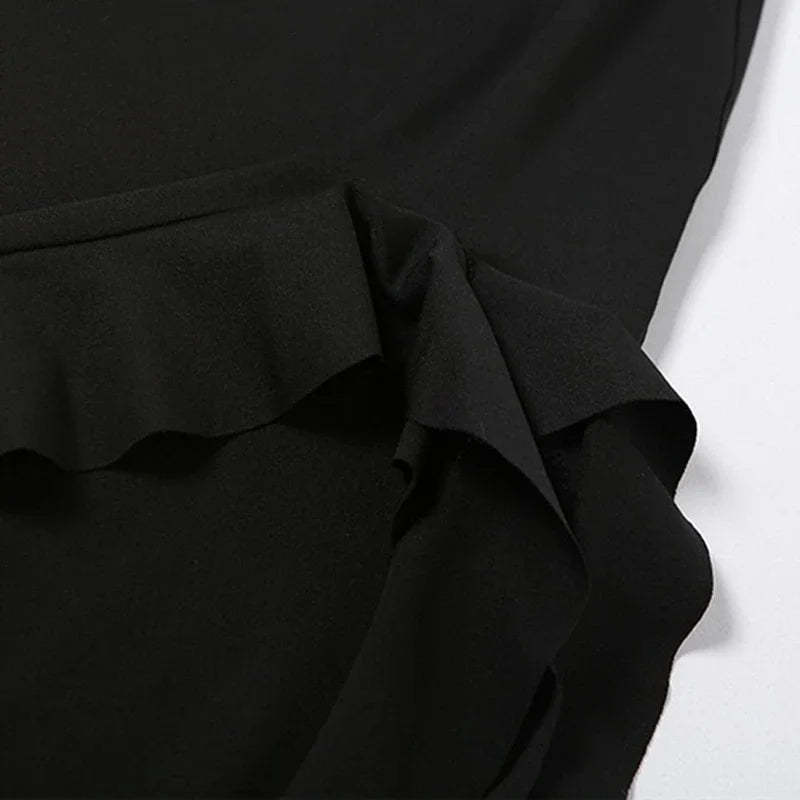 Odette Draped One-Shoulder Asymmetric Midi Dress