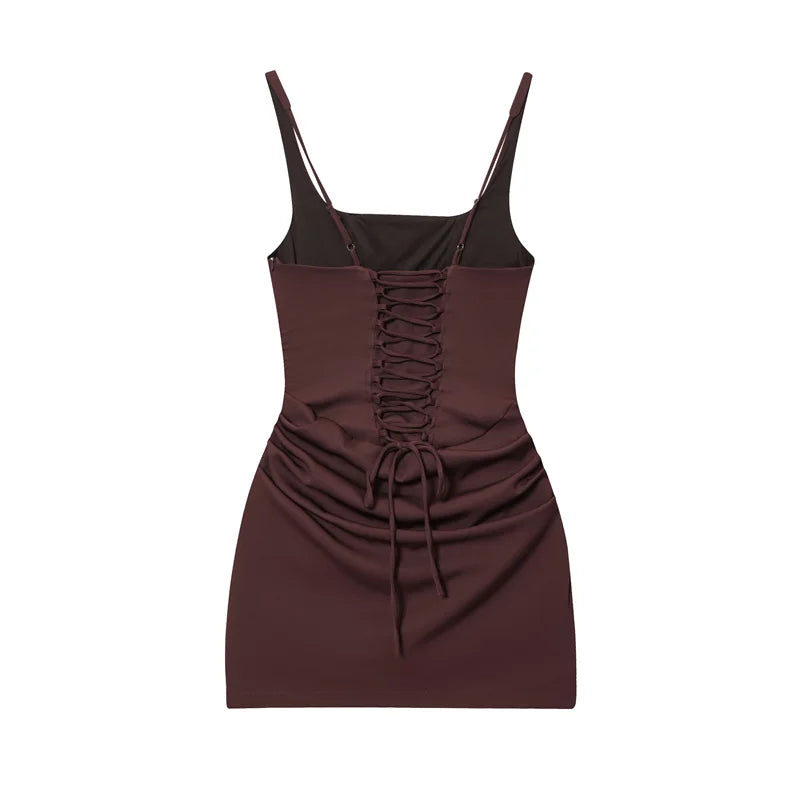Liora Halter-Tie Ruffle Mini Dress
