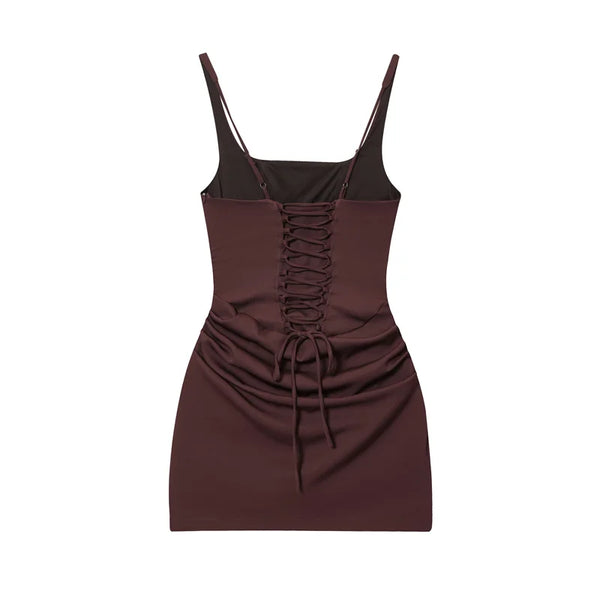 Liora Halter-Tie Ruffle Mini Dress
