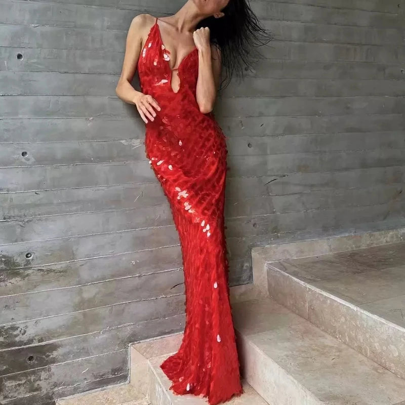 Kiara Multi-Style Sequin Mermaid Maxi Dress