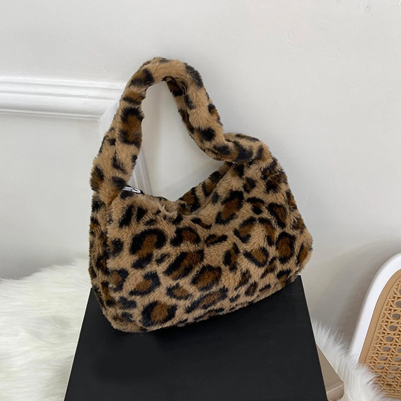 Fawn Plush Animal-Print Underarm Bag Main image