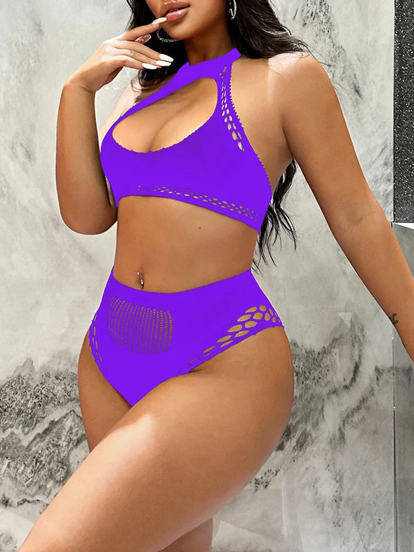 Nixie Mesh Garter-Belt Lingerie Set