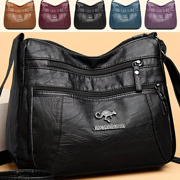 Kvetoslava Multi-Zip Faux-Leather Crossbody Bag