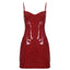 Florence Red PU Leather Sweetheart Mini Dress