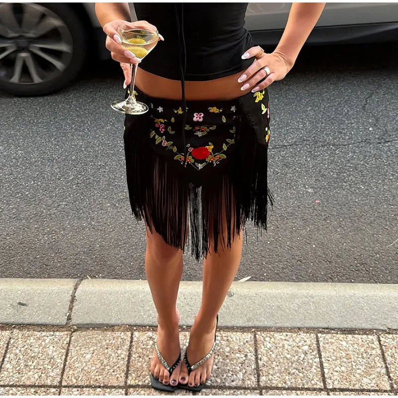 Cressida Floral Fringe Mini Skirt One-piece