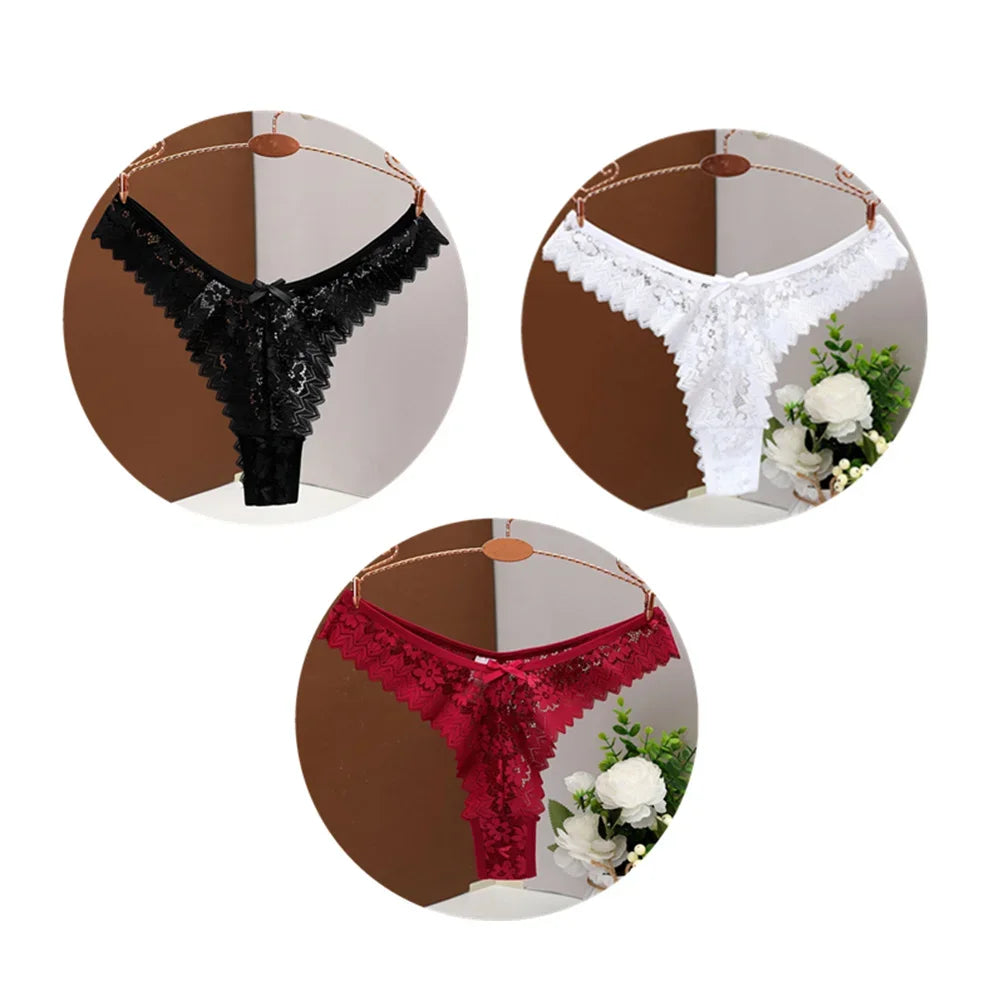 Valora V-Shape Lace Thong Pack Lingerie 3-piece