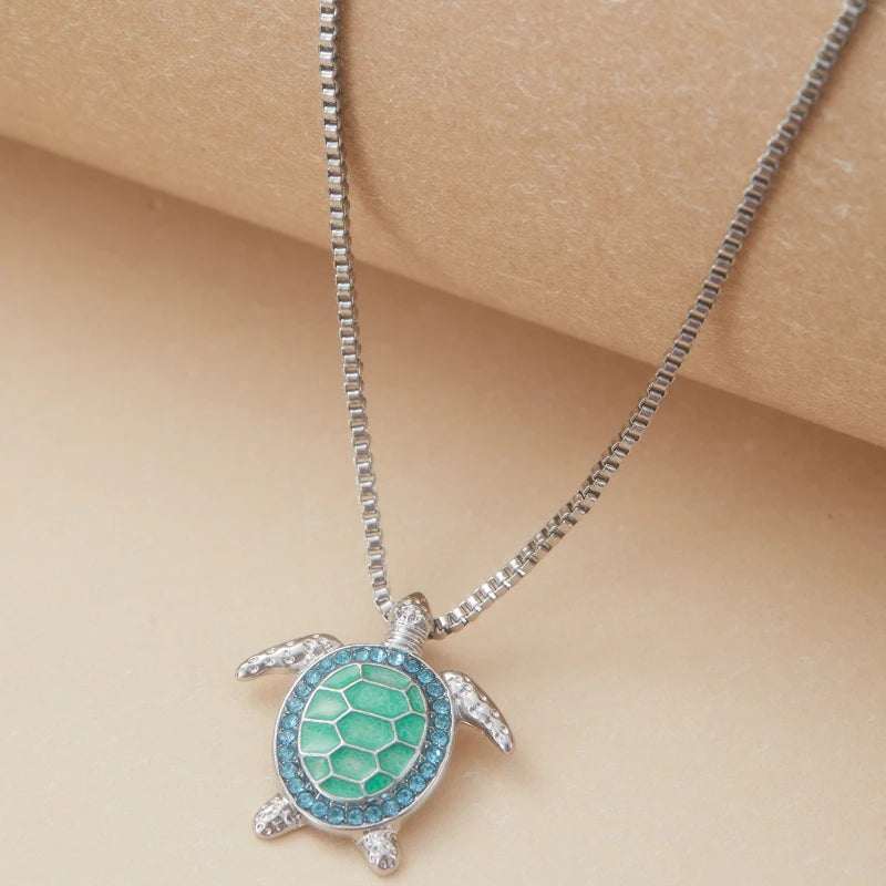 Odeline Sparkling Turtle Pendant Necklace