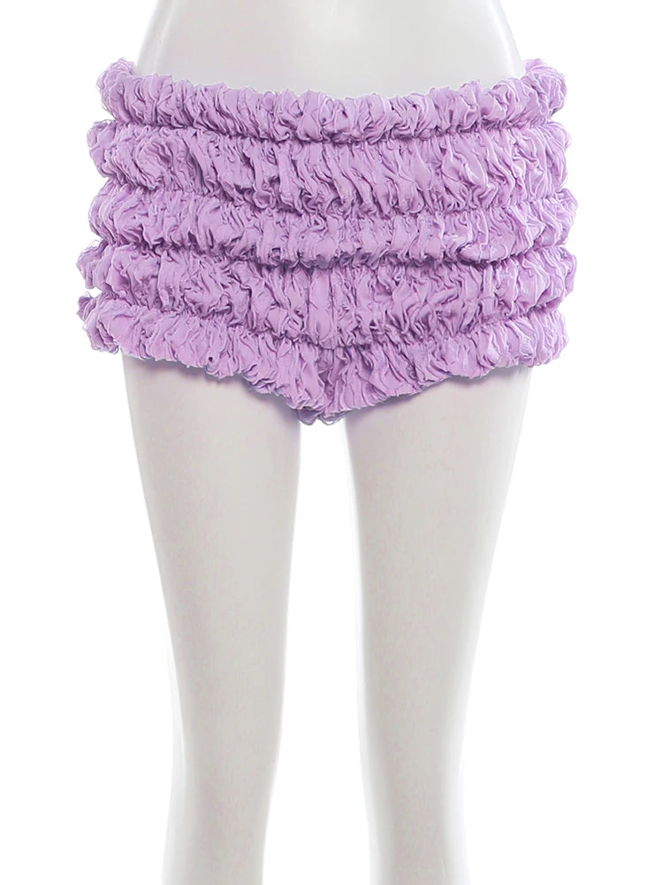 Liliana Lavender Ruffle Shorts Apparel One-piece