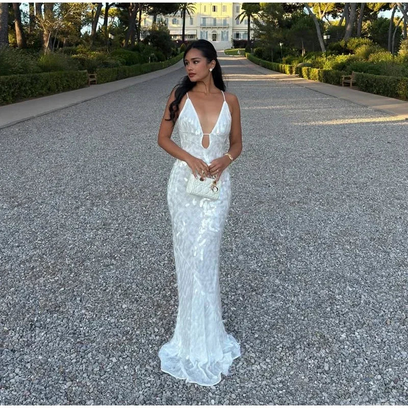 Seraphina Sequin V-Neck Maxi Dress