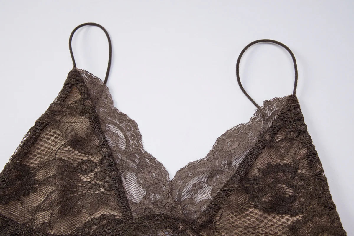 Bella Midnight Lace Spaghetti Strap Top