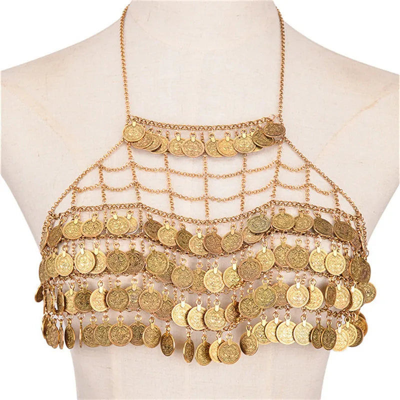 Santorini Coin Chain Halter Top
