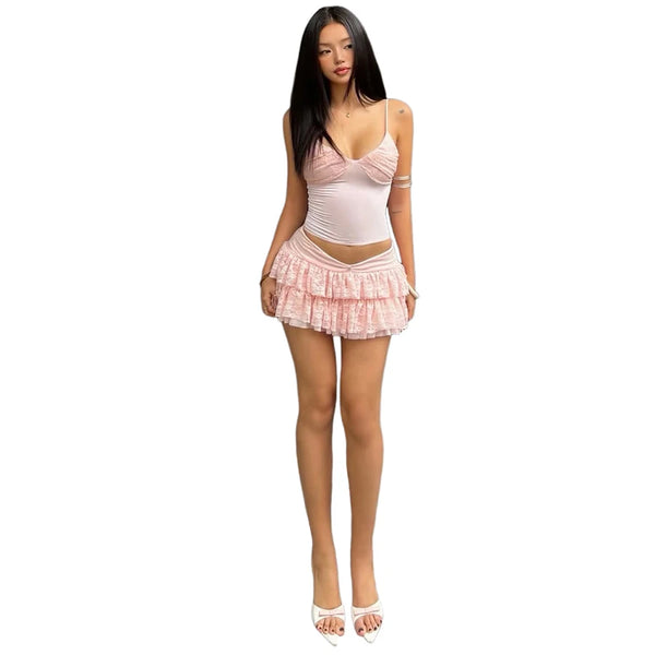 Philomena Ruffle Mini Skirt Set Two-piece