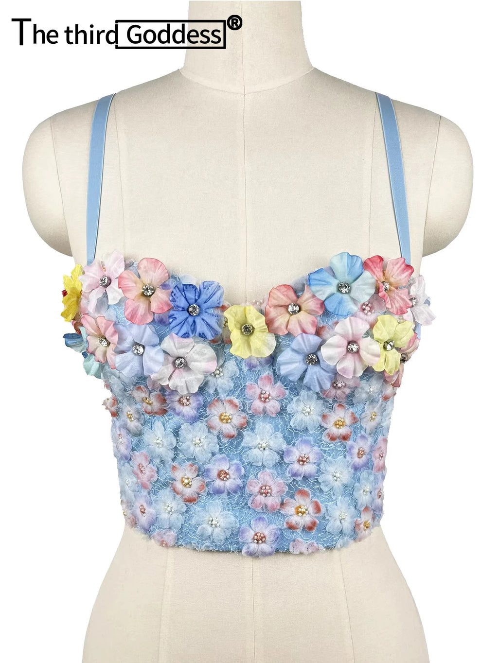 Sexy floral rhinestone corset tanks top women summer club party tops for woman clothing black halter crop top fashion streetwear