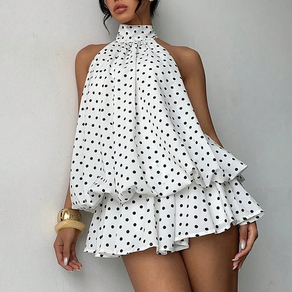 Wren Ruched Halter A-Line Mini Dress