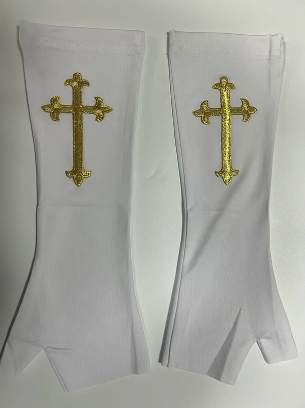 Benedetta Nun Cosplay Costume Set with Headpiece, Gloves & Stockings