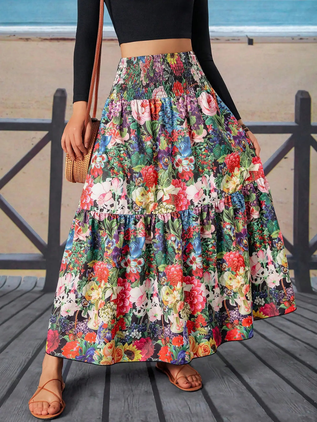 Veda A-Line Floral Maxi Skirt One-piece