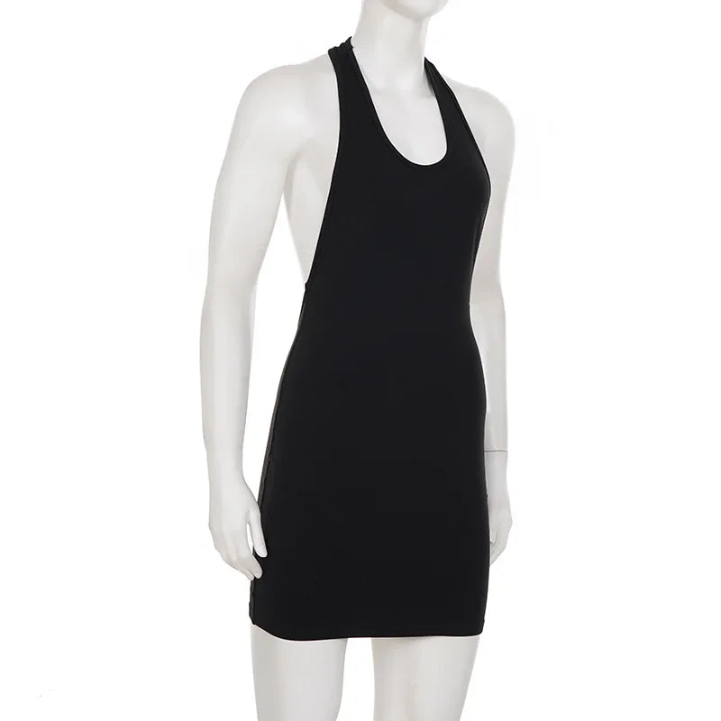 Ofelia Halter Racerback Backless Bodycon Mini Dress