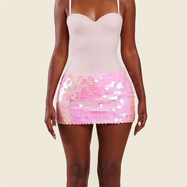 Rumi Sequin Low-Waist Bodycon Mini Skirt