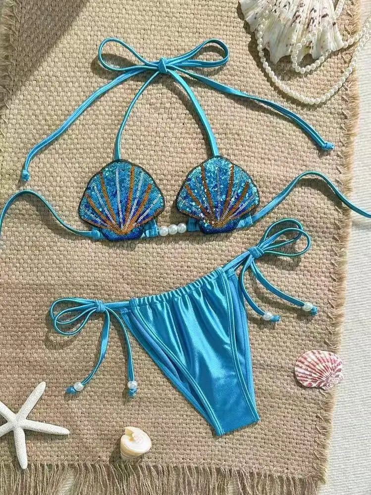 Nerissa Mermaid Sequin Bikini Two-piece