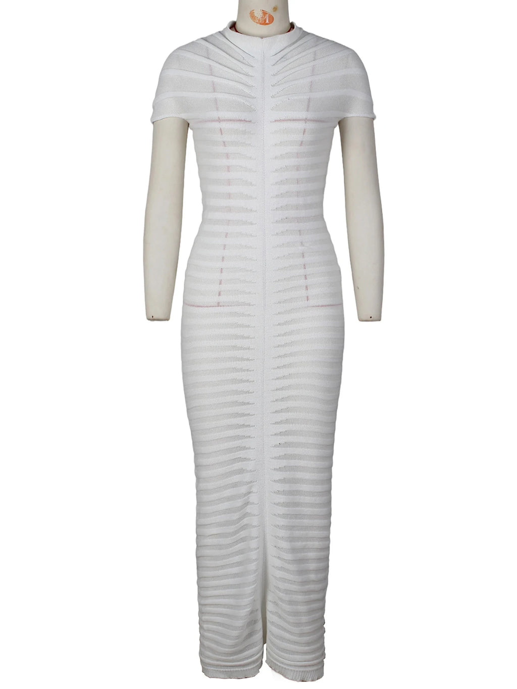 Simone Ruched Sheer Bodycon Maxi Dress