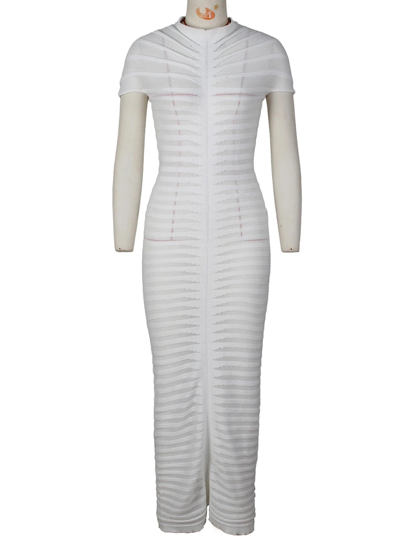 Simone Ruched Sheer Bodycon Maxi Dress