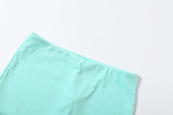 Mira Layered Halter Mini Skirt & Shorts Set Three-piece