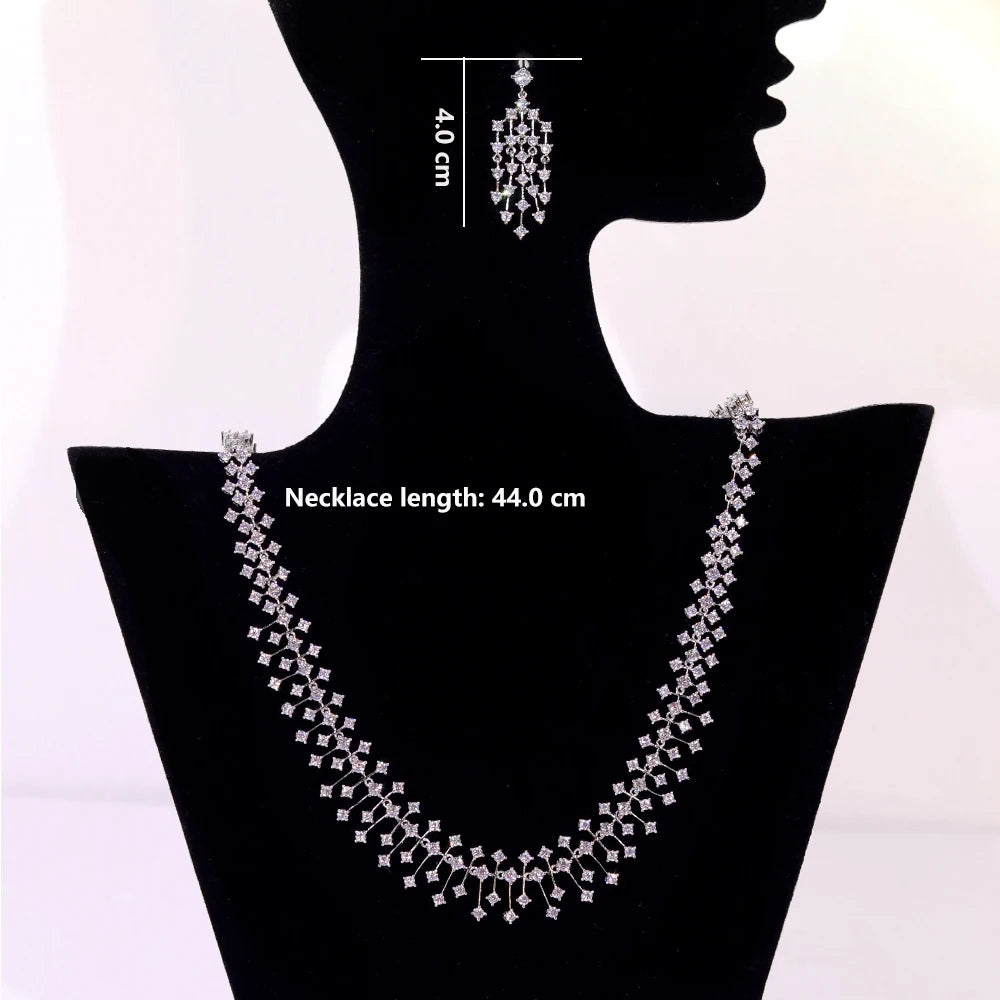 Mireya Water-Drop Crystal Choker & Earring Jewelry Set