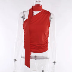 Valentina Ruched Halter Scarf Top