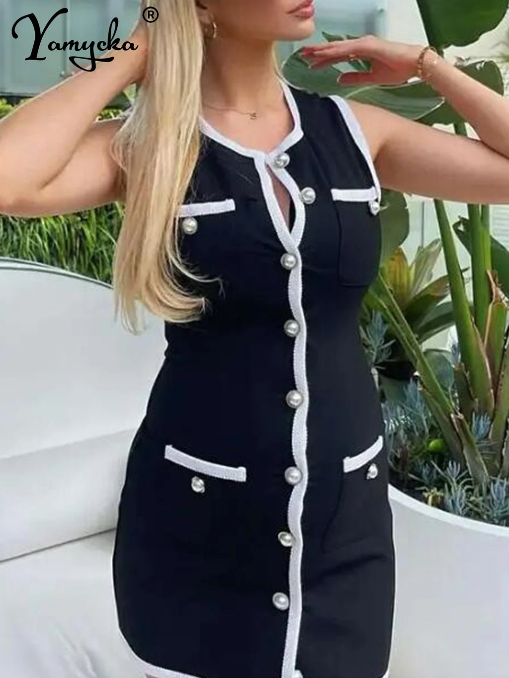 Colette White Knit Bodycon Mini Dress