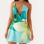 Jade Rose Floral Mesh Halter Backless Cutout Bodycon Mini Dress