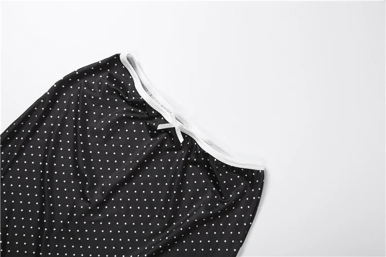 Clarissa Lace Polka Dot Printed Maxi Skirt Set Two-piece