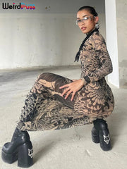 Jenny Midnight Dragon Long Sleeve Maxi Dress