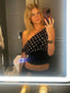 Sofia Midnight Polka One-Shoulder Top