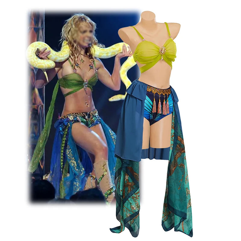 Blue Snake-Dance Stage Costume Set Main image