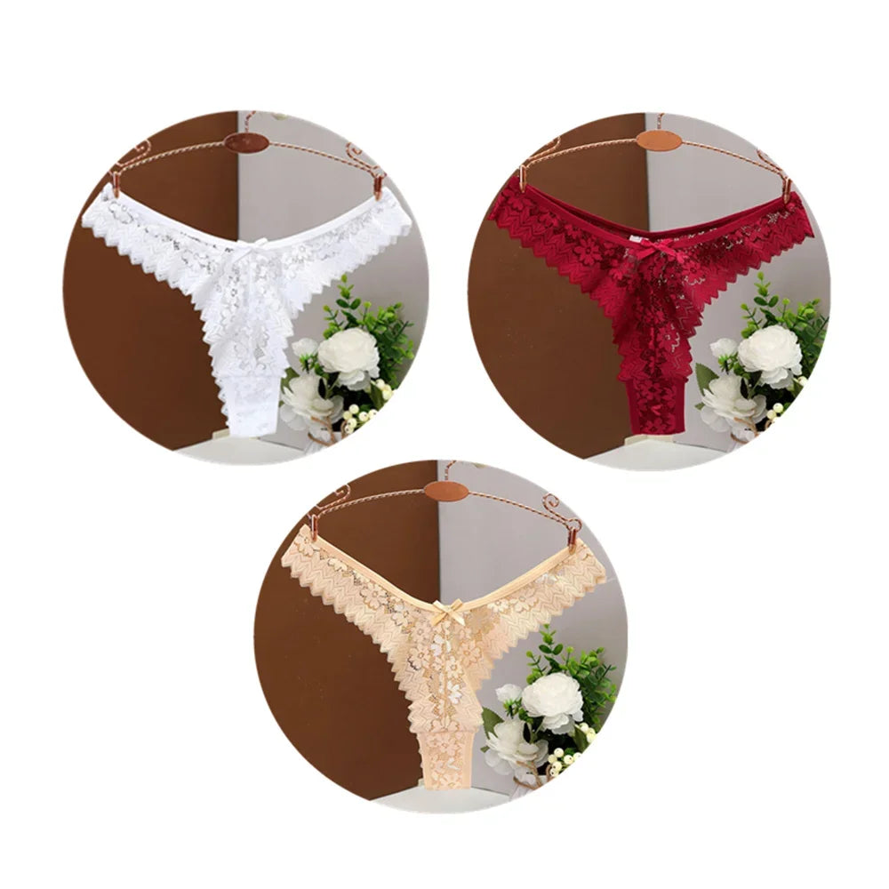 Valora V-Shape Lace Thong Pack Lingerie 3-piece